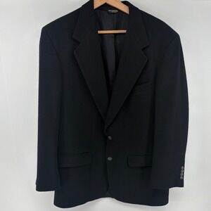 Vintage Bill Blass Parisian Black Blazer 100% Camel Hair Jacket Two Button 0808